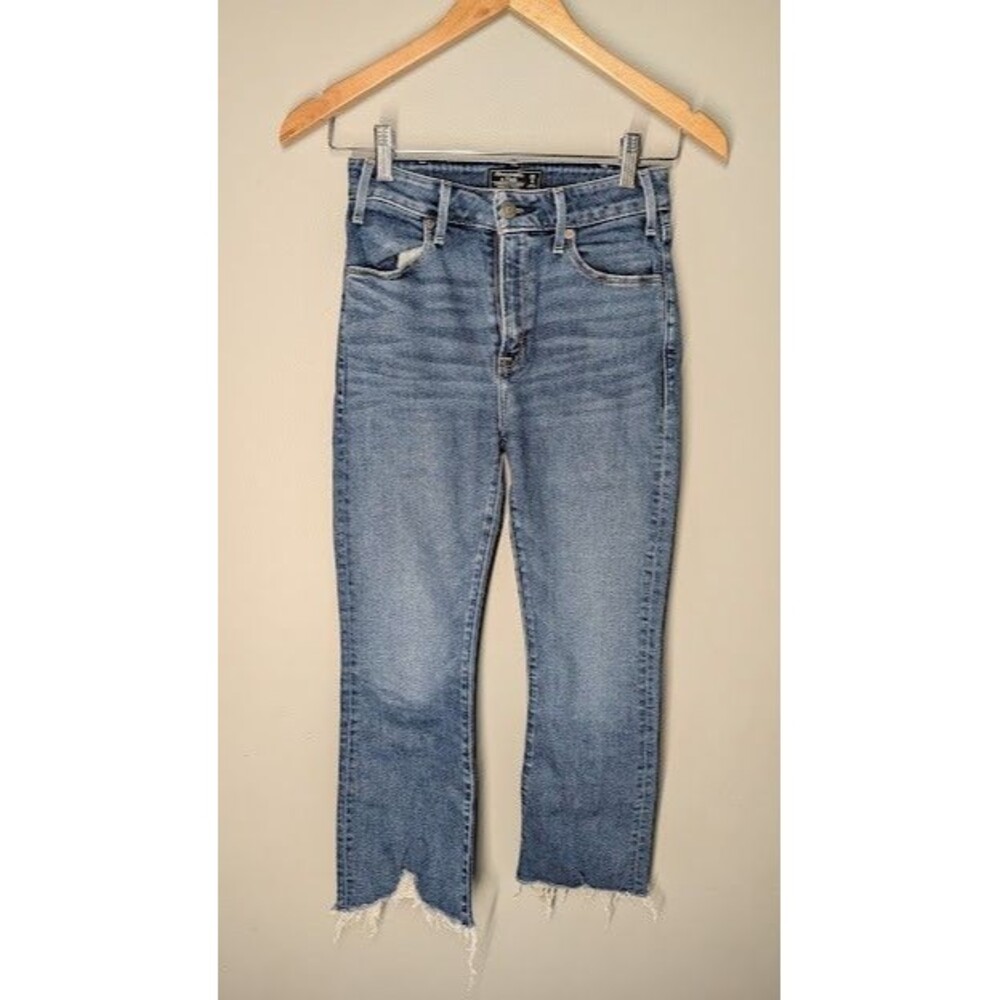 Abercrombie & Fitch Women’s High Rise Simone Ankle Jeans Distressed Blue 25-0S